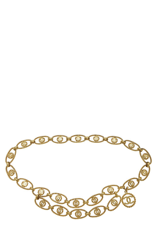 Gold 'CC' Oval Chain Belt 2, , large image number 1
