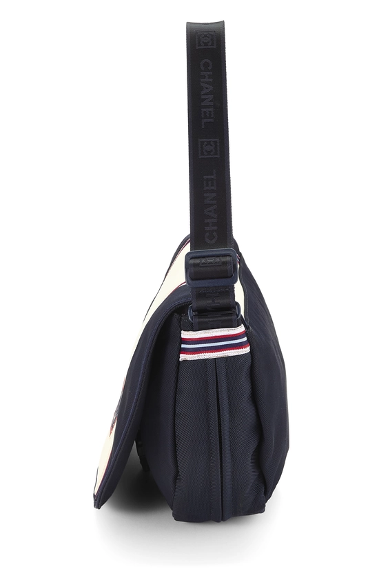 Navy Nylon Sportline Messenger Bag, , large image number 2
