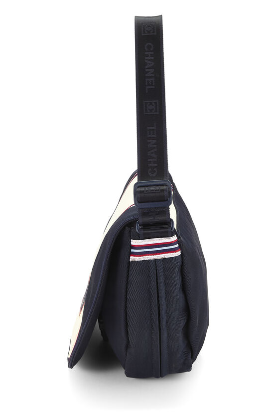 Navy Nylon Sportline Messenger Bag, , large image number 2