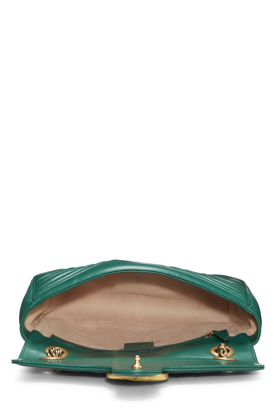 Green Leather GG Marmont Shoulder Bag Small, , large image number 5