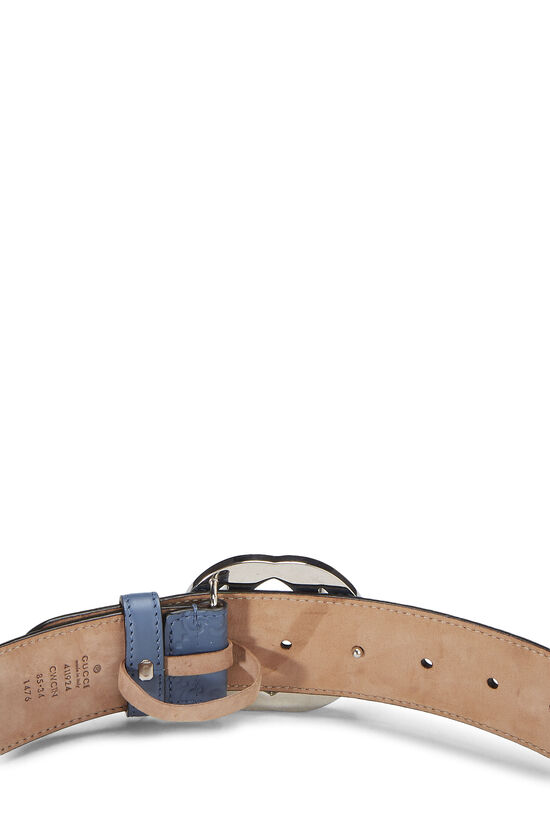 Blue Guccissima Leather Interlocking Belt, , large image number 3
