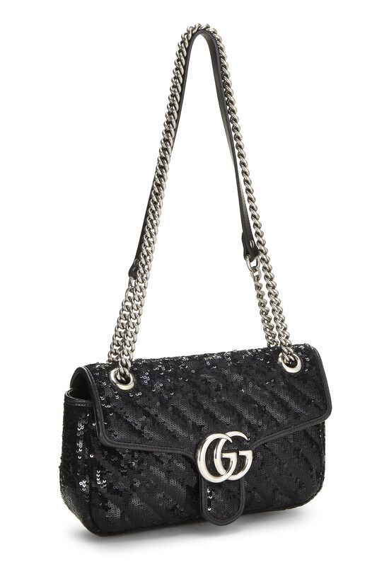 Black Sequin GG Marmont Shoulder Bag Small, , large image number 1