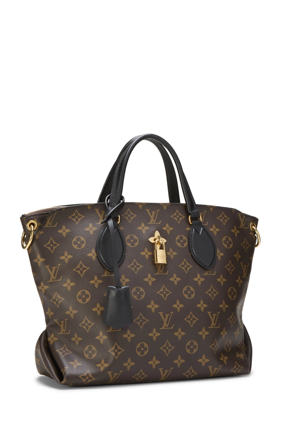 Black Monogram Flower Zip Tote MM, , large image number 1