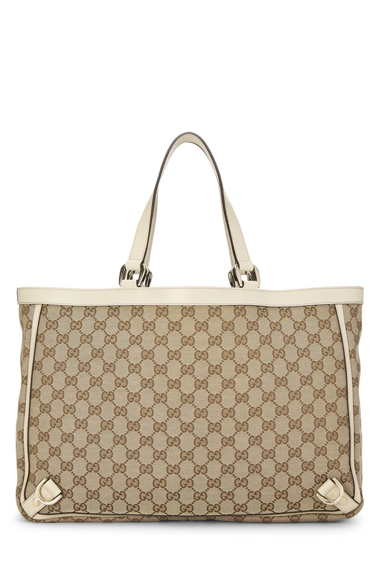 White Original GG Canvas D-Ring Abbey Tote Large, , large image number 3