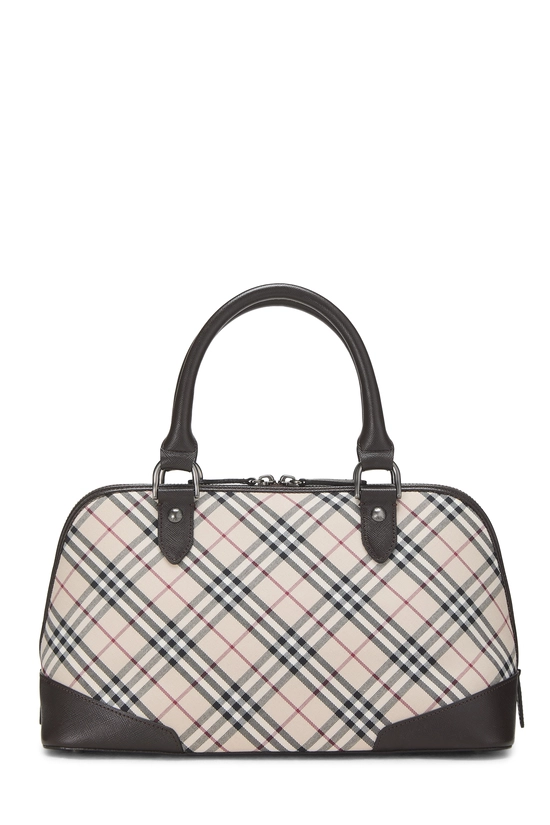 Brown House Check Jacquard Turnlock Dome Handbag, , large image number 4