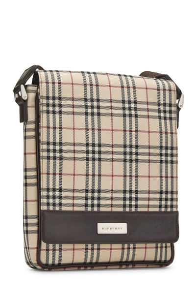 Brown House Check Flap Messenger Small, , large