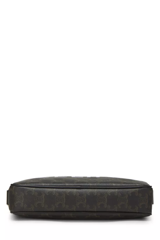 Black Triomphe Coated Canvas Logo Messenger Medium, , large image number 4