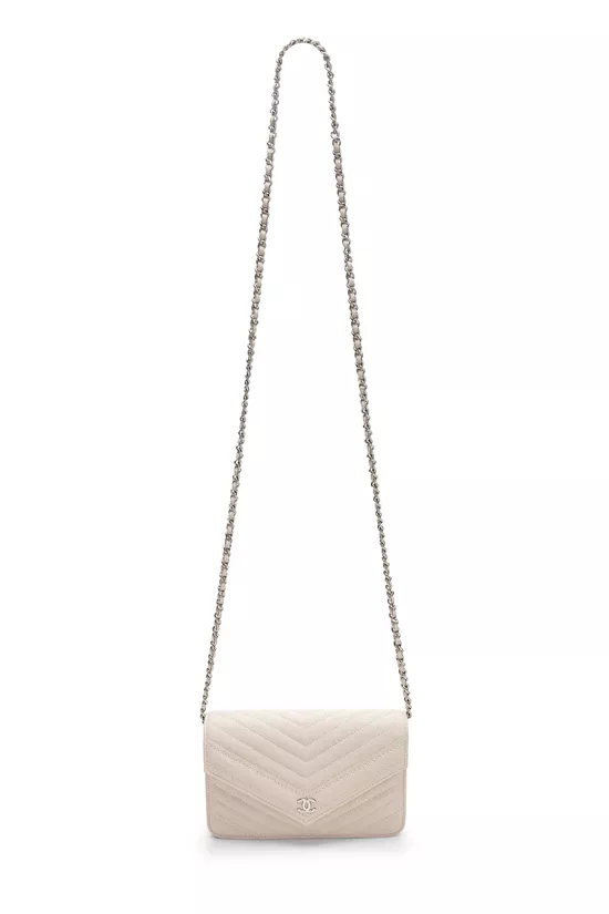 Pink Chevron Caviar Envelope Wallet on Chain (WOC), , large image number 1