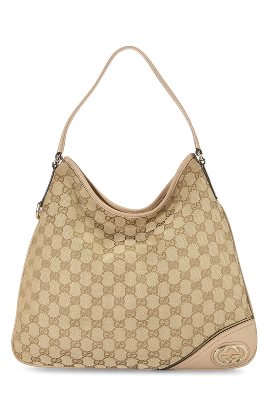 Pink Original GG Canvas Britt Hobo, , large image number 0