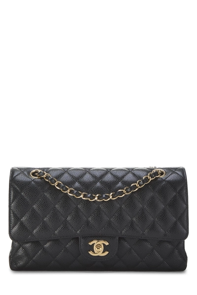 Chanel Black Quilted Caviar Classic Double Flap Medium