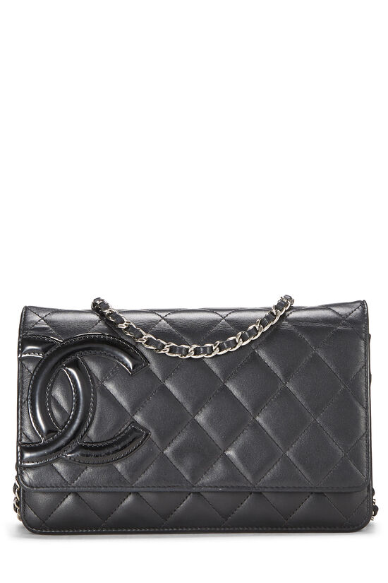 Black Lambskin Cambon Wallet on Chain (WOC), , large image number 1