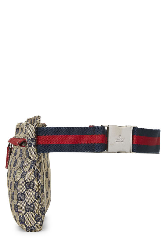 Red & Navy Original GG Canvas Web Double Pocket Waist Pouch , , large image number 3