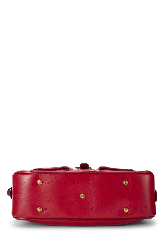 Red Leather Double Saddle Bowler Mini, , large image number 4