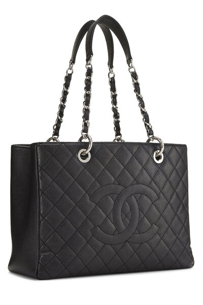 Black Quilted Caviar Grand Shopping Tote (GST), , large