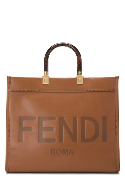 Fendi Brown Calfskin Sunshine Shopper Medium