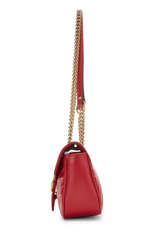 Red Matelasse Leather GG Marmont Shoulder Bag , , large image number 2