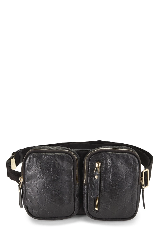 Black Guccissima Double Pocket Waist Pouch Small, , large image number 0