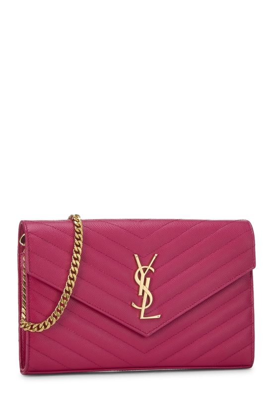 Pink Grainy Leather Monogram Wallet On Chain (WOC), , large image number 1