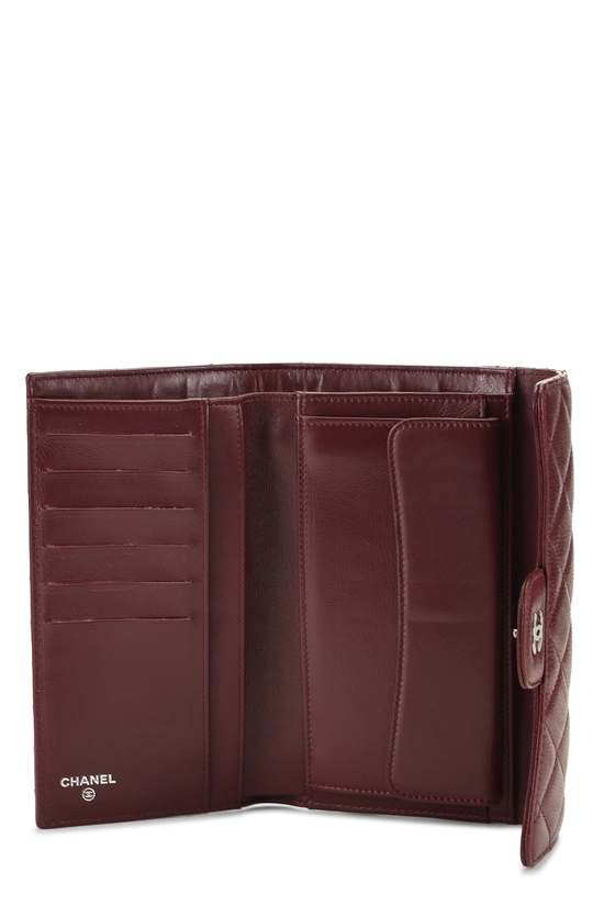 Burgundy Caviar Classic Flap Wallet, , large image number 3
