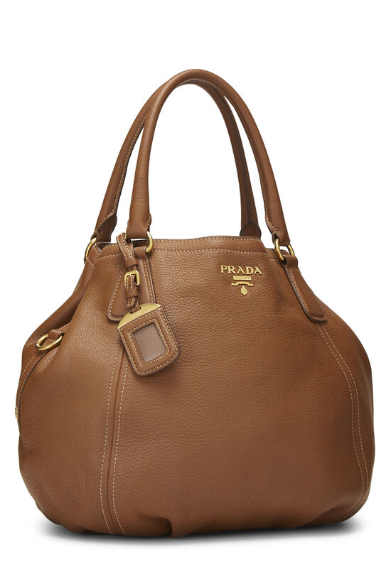 Brown Vitello Daino Convertible Handbag Medium, , large image number 1
