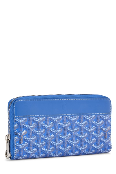 Blue Goyardine Matignon Continental Zip Wallet GM, , large