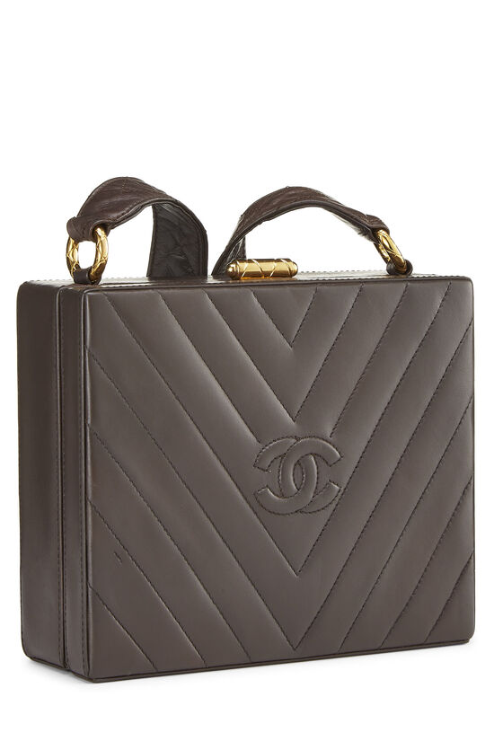 CHANEL Chevron Quilted Leather Bag Crossbody Shoulder Black