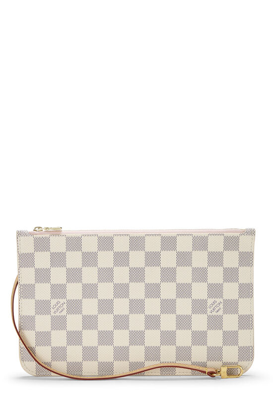Louis Vuitton Neverfull MM Damier Azur/Pink in Coated Canvas/Leather - US