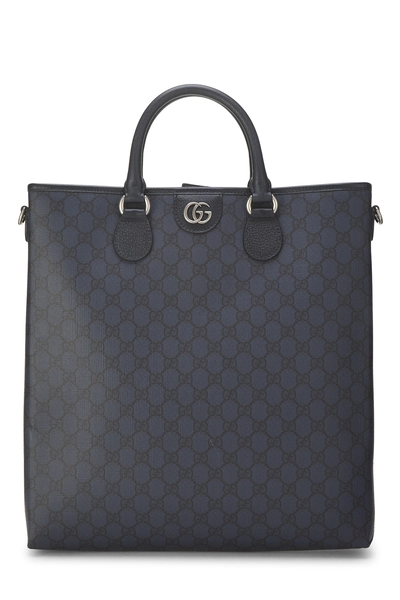Gucci Navy GG Supreme Canvas Ophidia Tote Medium