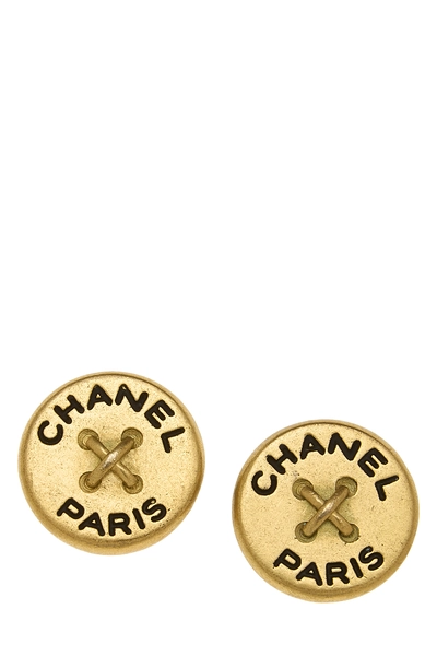 Gold Button Earrings