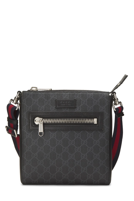 Black GG Supreme Canvas Web Zip Messenger Small, , large image number 0