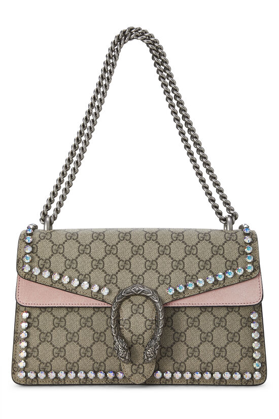 GUCCI Dionysus small embellished printed coated-canvas and suede shoulder  bag