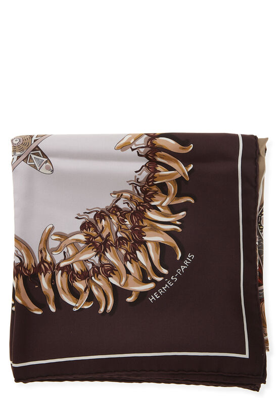 Foulard Carré Hermès « Aux Pays Des Épices » En Soie - Occasion, Multicolore, Fabriqué En France