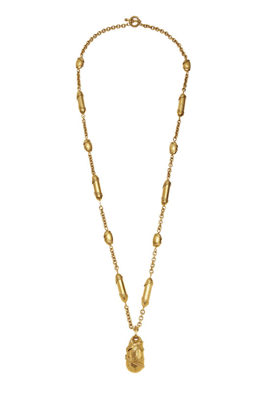 Gold Buoy Link 'CC' Necklace, , large image number 0