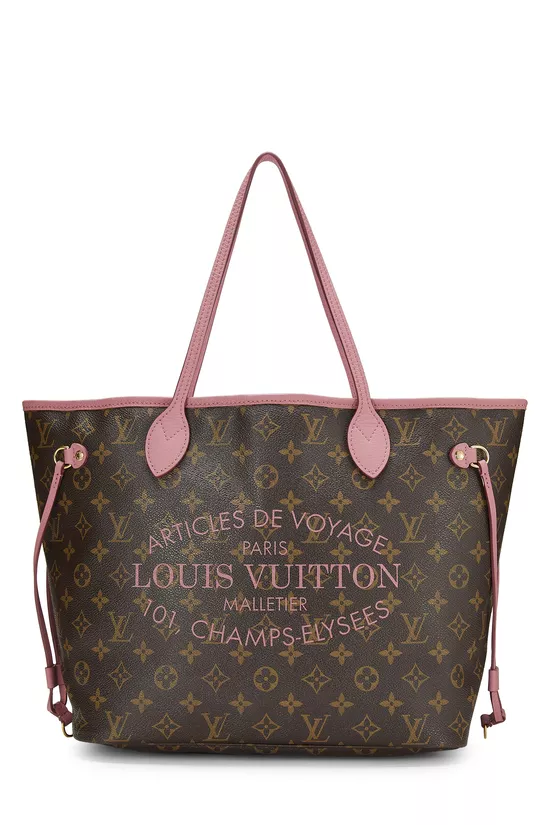 Pink Monogram Canvas Ikat Flower Neverfull MM, , large image number 0