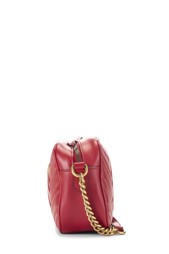 Red Leather GG Marmont Crossbody Bag Small, , large image number 2