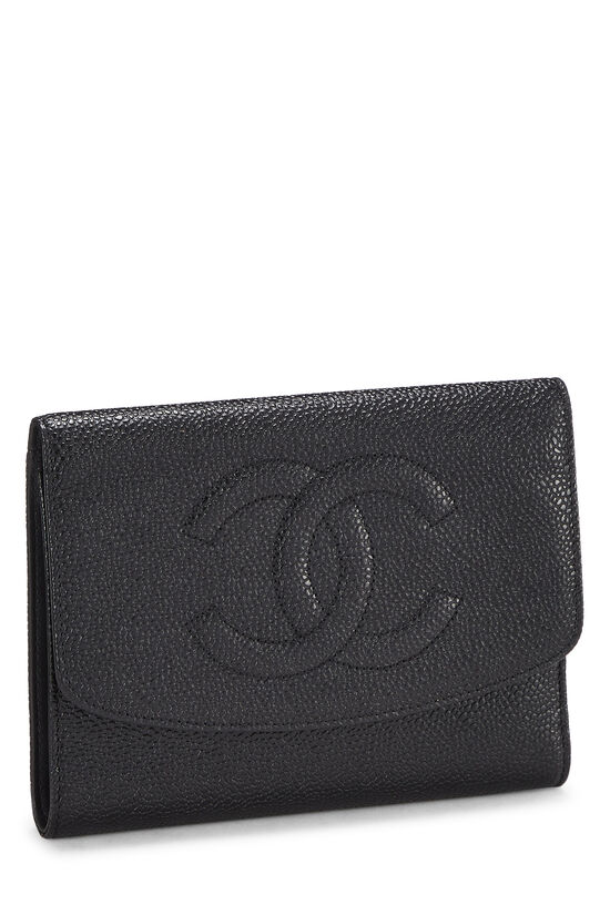 Chanel Black Caviar Timeless 'CC' Wallet Q6A21O0FKB014