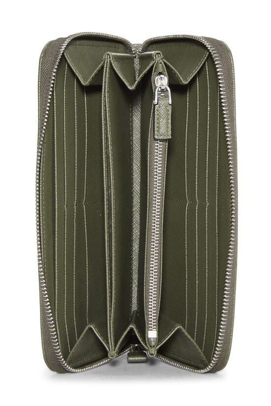 Green Saffiano Zip Around Wallet, , large image number 3