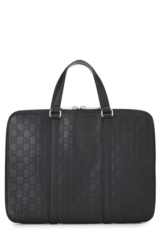 Black Guccissima Leather Briefcase, , large image number 2