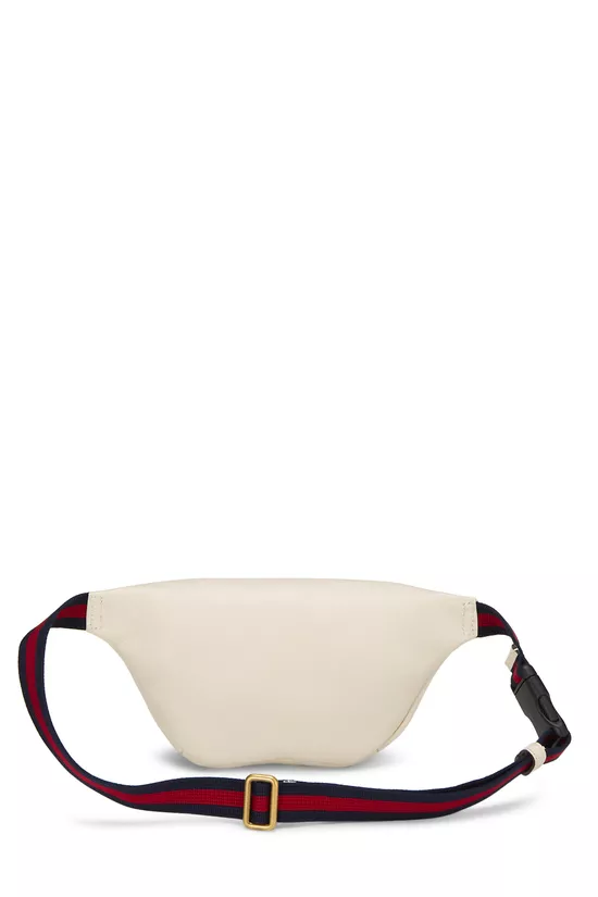 White Leather Logo Printed Belt Bag Small, , large image number 3