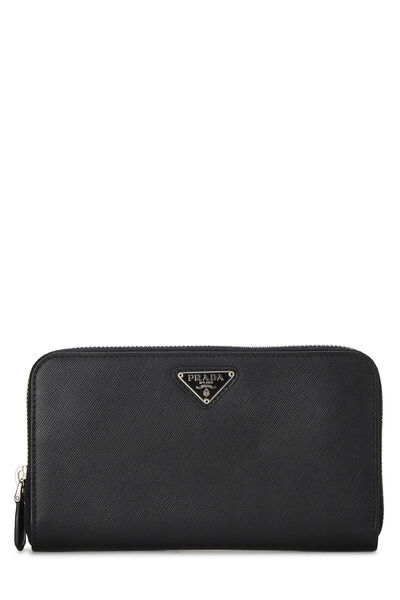Black Saffiano Zip Around Wallet