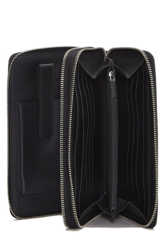 Black Microguccissima Leather Zip Around Organizer, , large image number 3