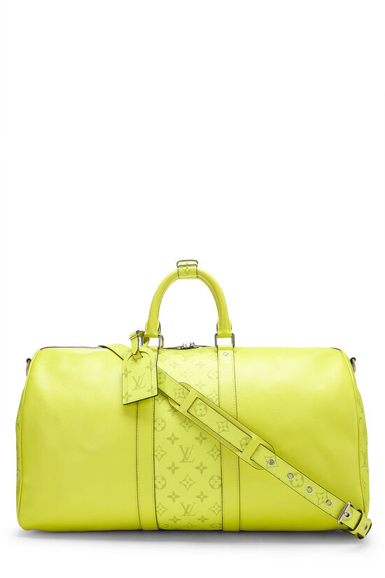 Louis Vuitton Keepall Bandouliere 50 Taigarama Taiga Yellow Weekend Travel  Bag