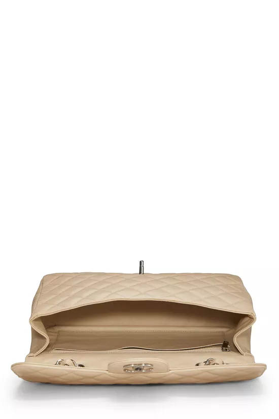 Beige Quilted Caviar Classic Flap Jumbo, , large image number 5