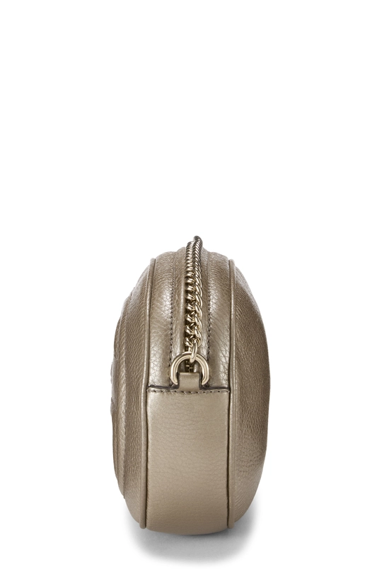 Metallic Gold Leather Soho Round Chain Crossbody Mini, , large image number 2