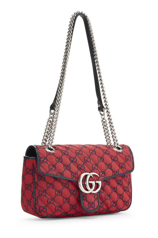 Red GG Canvas Marmont Shoulder Bag Small, , large image number 1