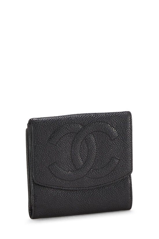 Chanel Black Caviar Compact Wallet Q6A2FV0FKB033