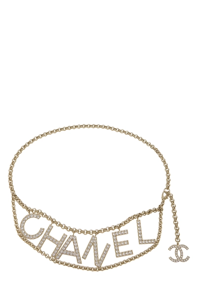 Gold Crystal Logo Chain Belt