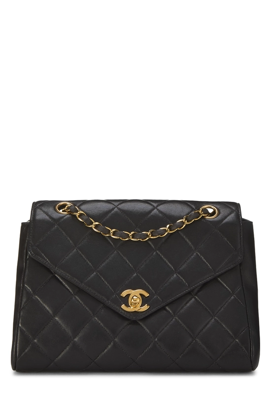 Black Quilted Lambskin Envelope Flap Medium, , large image number 0