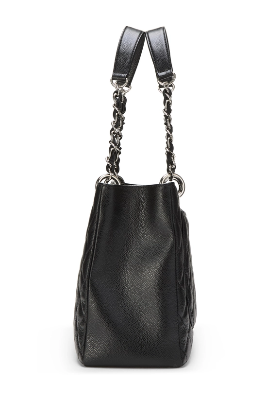 Black Quilted Caviar Grand Shopping Tote (GST), , large image number 2