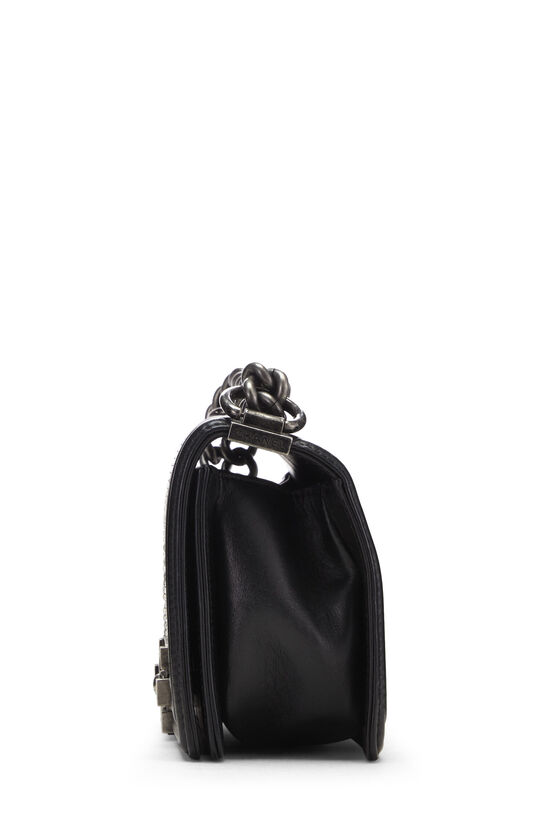 Black Embellished Swarovski Crystal Boy Bag Small, , large image number 3